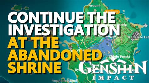 CONTINUE THE INVESTIGATION AT THE ABANDONED .